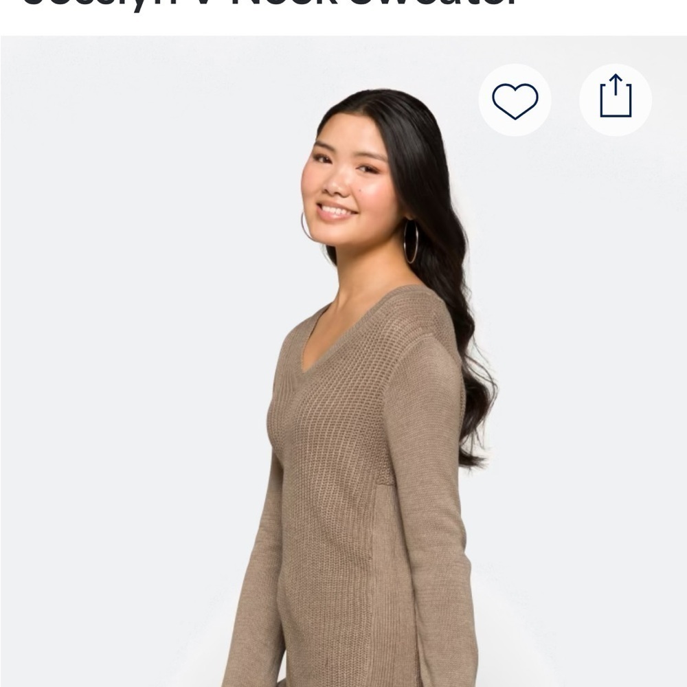 RD Style - Josslyn V Neck Sweater (from stitch fix).  Size XXL. Brown - Picture 3 of 16
